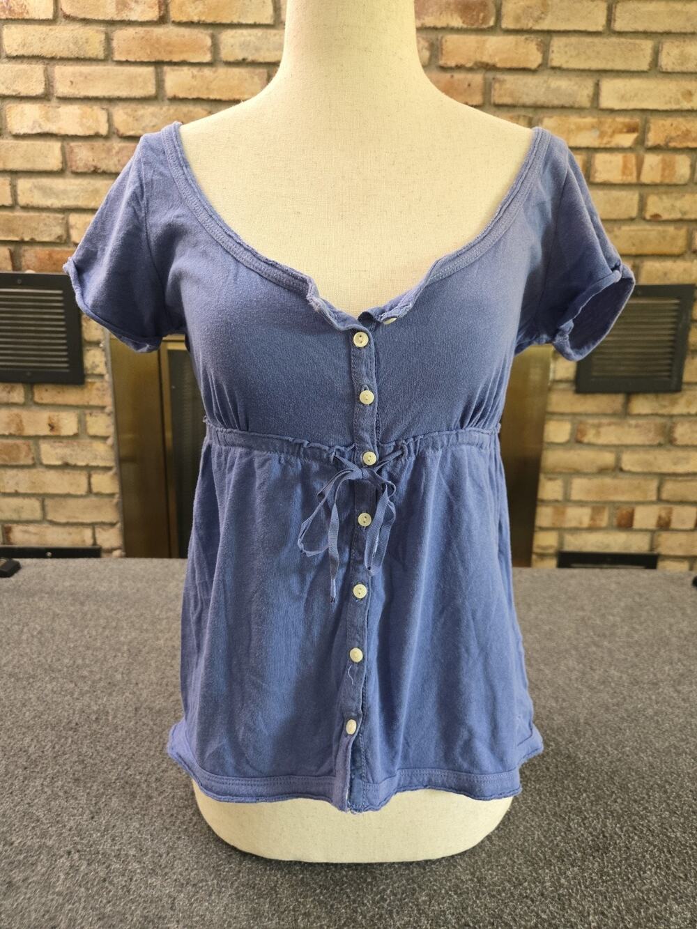 Aeropostale Y2K 2010 Button Front Babydoll Top Womans Sz M Bella Swan Fairycore